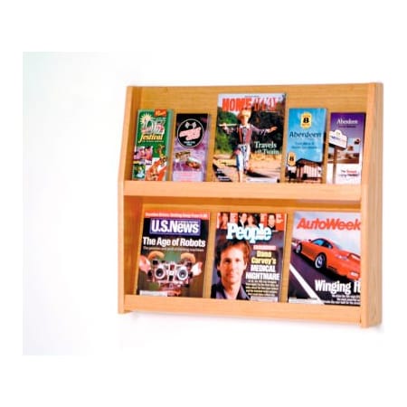 Wooden Mallet 6 Magazine/12 Brochure Wall Display - Light Oak LD24-12LO
